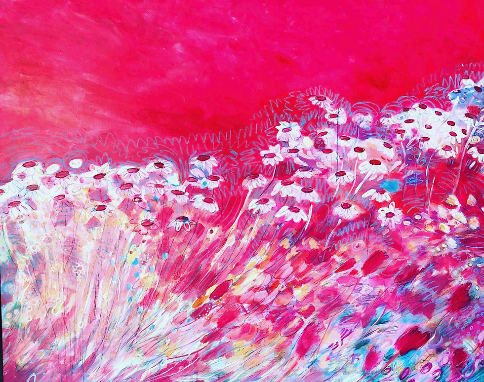 Pink Field of Flowers (Giclee only)