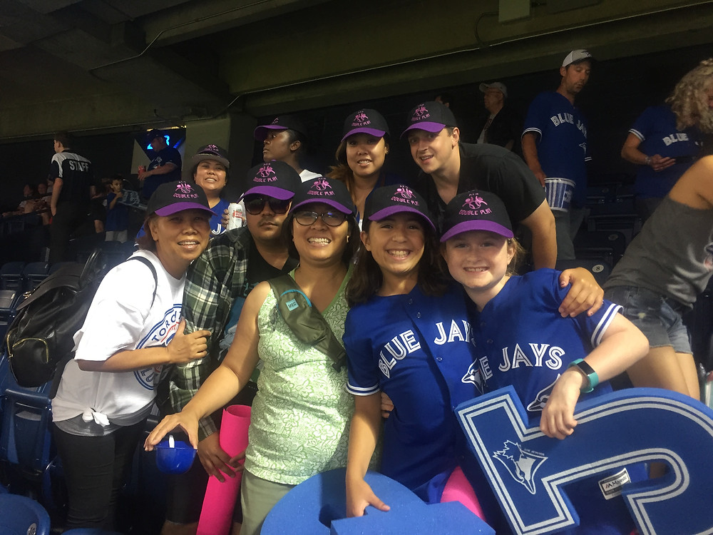 group of friends at the Blue Jays Game