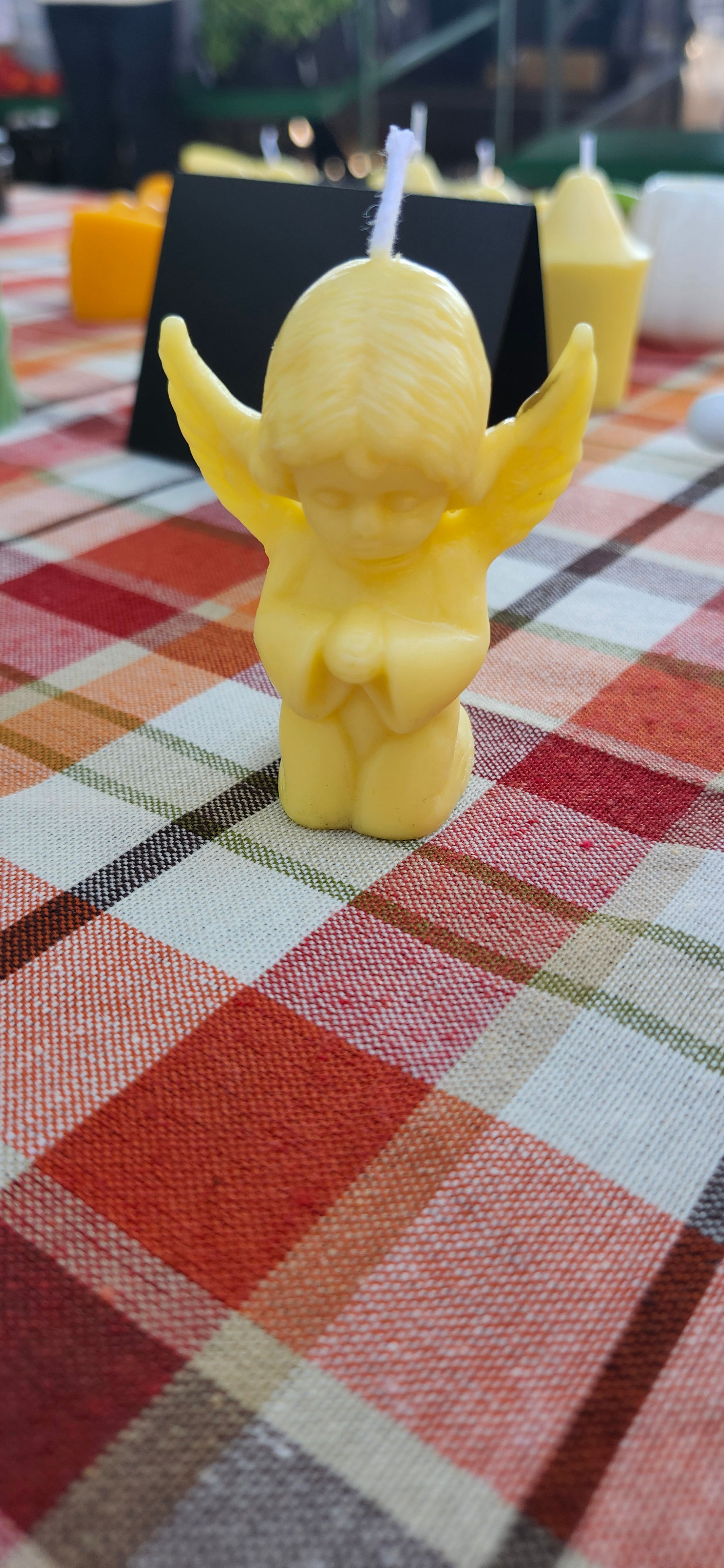 Pure Beeswax Angel Candle - Vanilla Caramel Spice