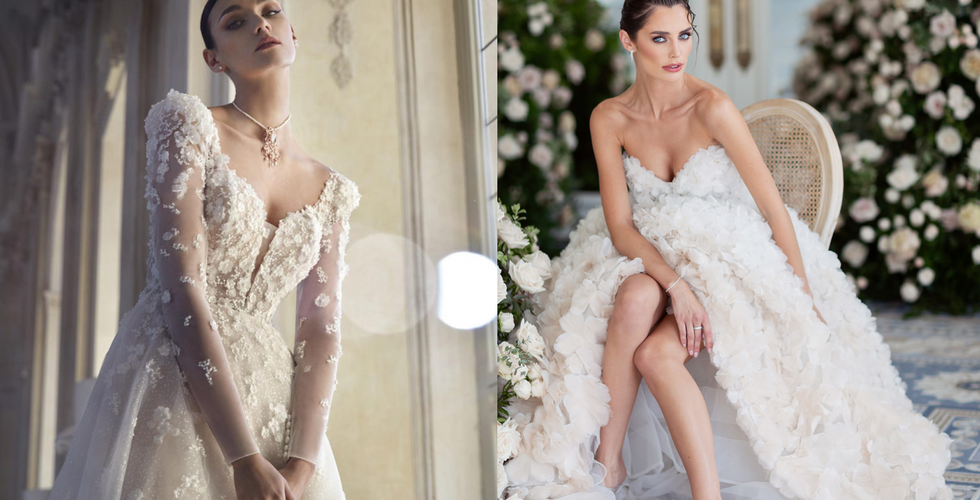 wedding dress flowers