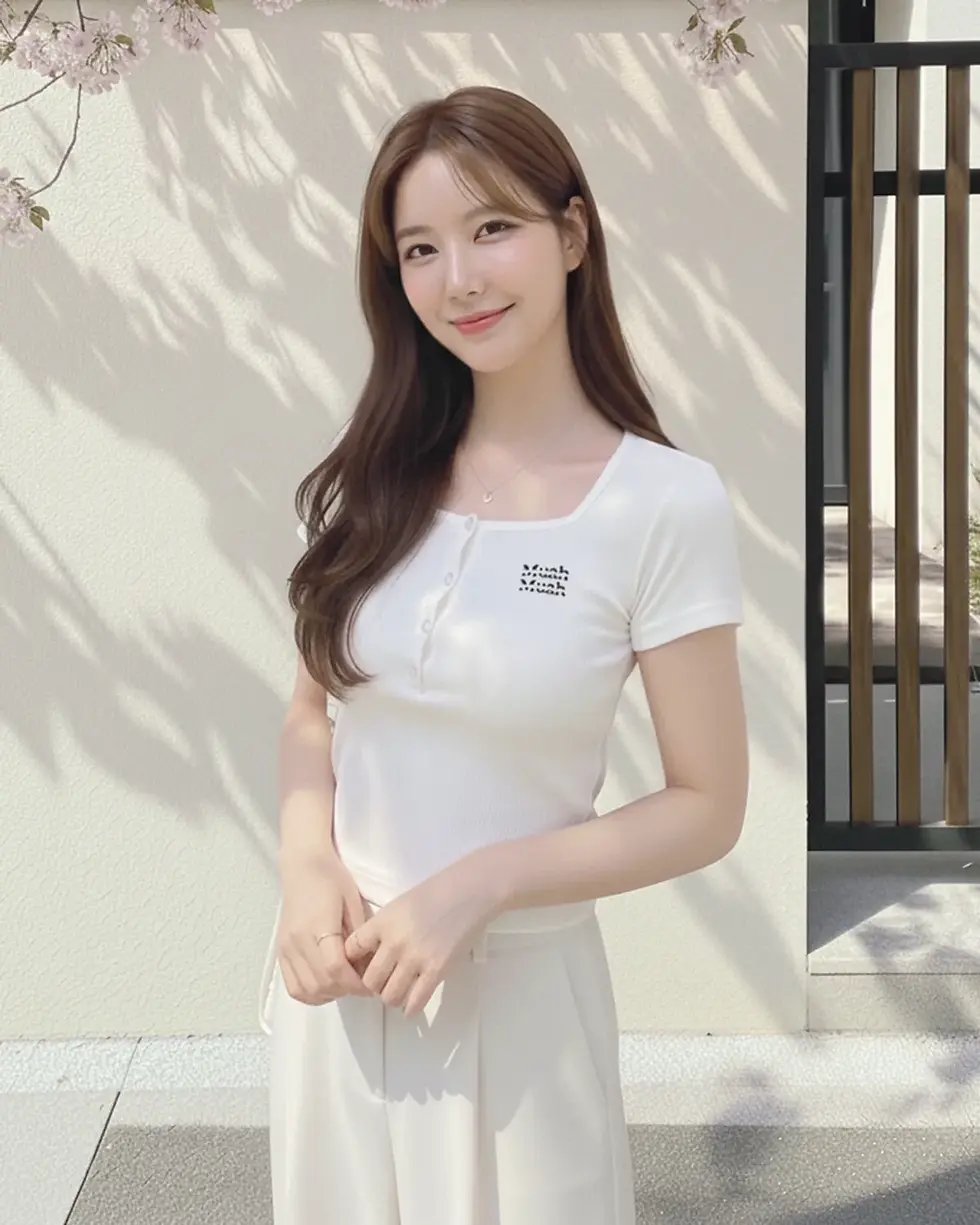 Thumbnail: MUAHMUAH T-Shirt Henry & Square Neck Short Sleeve Tee [2 Colors]