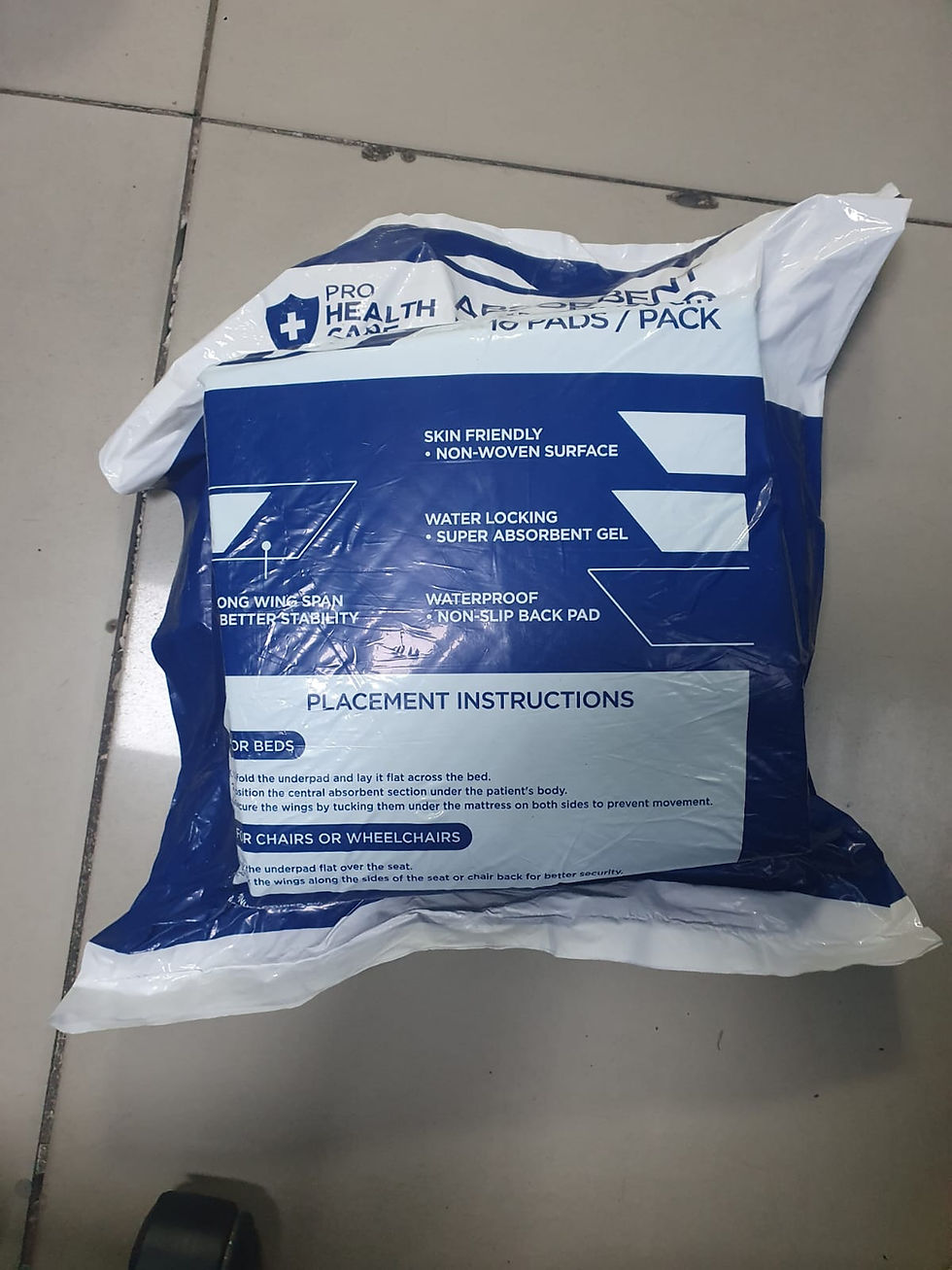 Thumbnail: VMED Prohealthcare Underpad 70x180 cm Tuckable Wing Pads (1 Pack)
