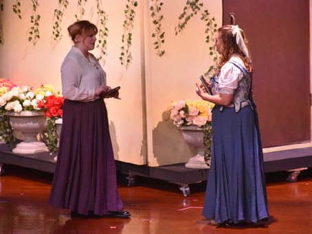 Finnian and Autumn in the fall 2024 theatre production of The Importance of being Earnest!