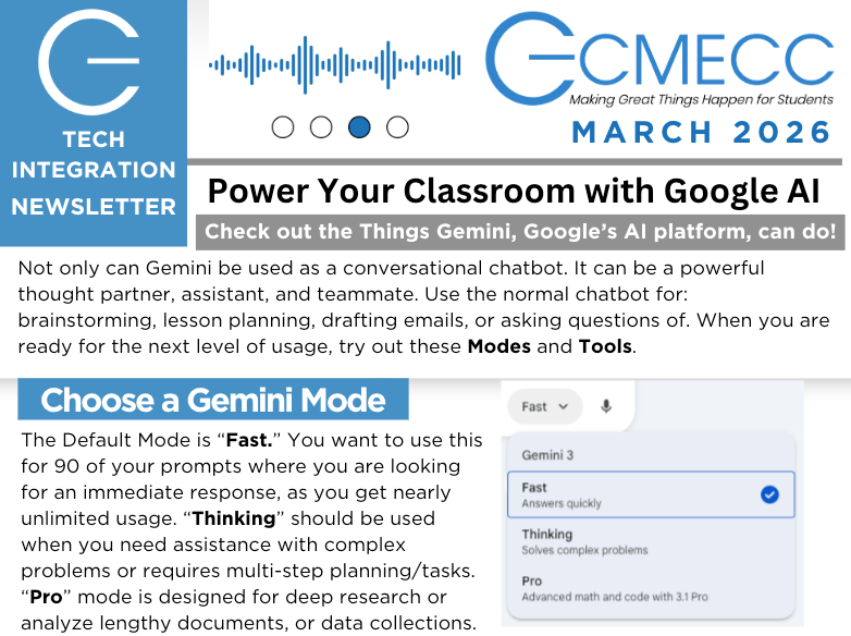Highlights from the March ECMECC Tech Integration Newsletter