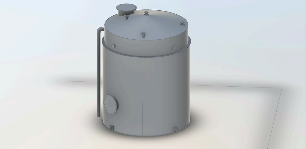 CAD drawing of high pressure water tank