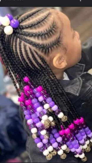 braids with purple beads