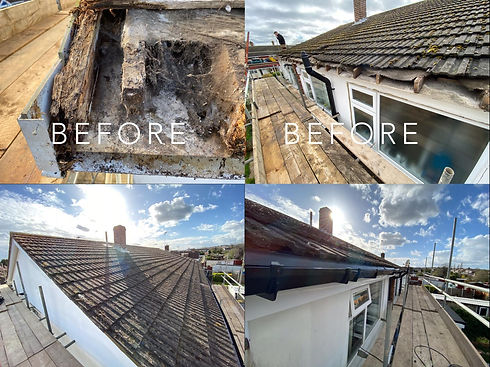 Before and after of gutter repairs in Reyleigh 2025