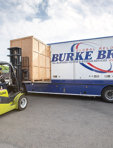 Forklift and container by van July 2018.jpg