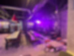 Interior bar design with purple lighting