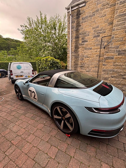 Baby blue Porsche