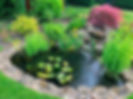 Garden pond with waterfall