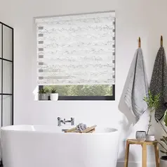 bathroom with roller blind
