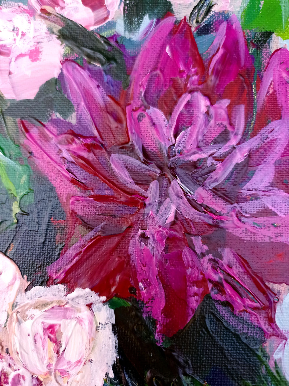 Thumbnail: Bouquet of dahlias and roses