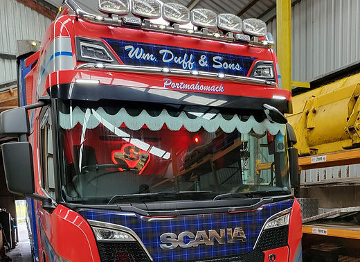 Universal Truck Front Window Pelmet Navy With Black Tassels Universal Truck Front Window Pelmet Navy With Black Tassels