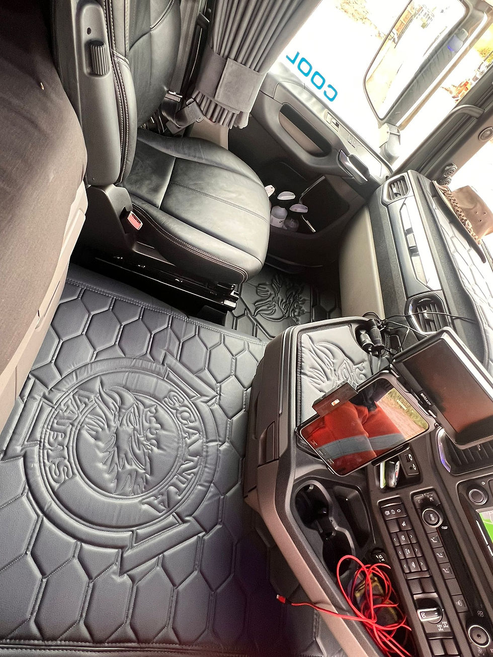 Honeycomb Scania R Next Gen Floor Mat set inc drawer mat. BLACK/GREY