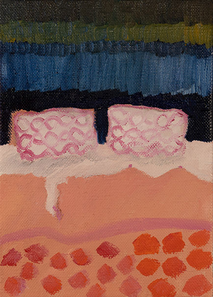 0147 JBD OIL ON CANVAS 14 X 11 2018 Fairfield USA The Pink & White Pellows