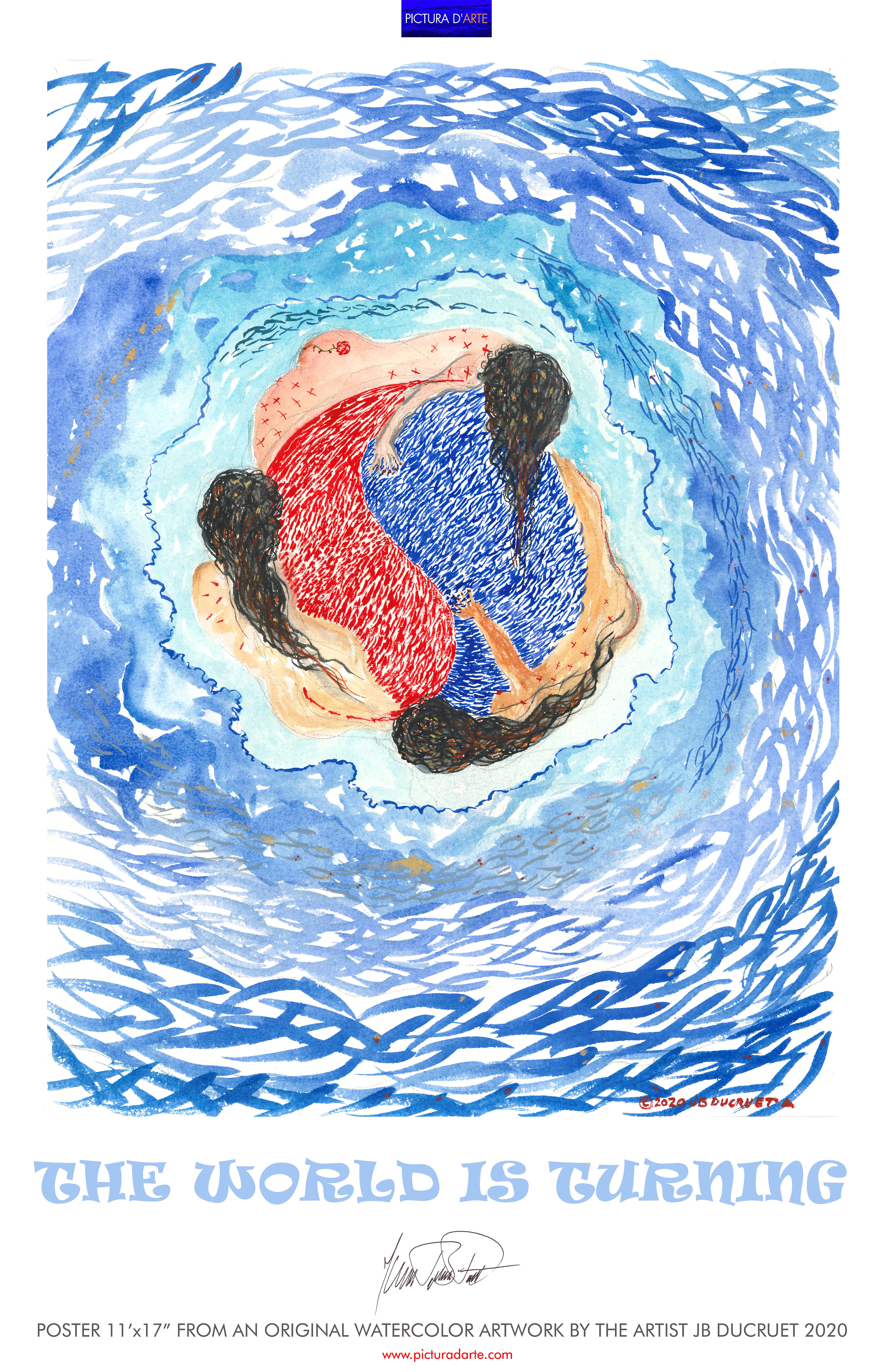 1P0263  Reproduction of  JBD Poster Water Color
