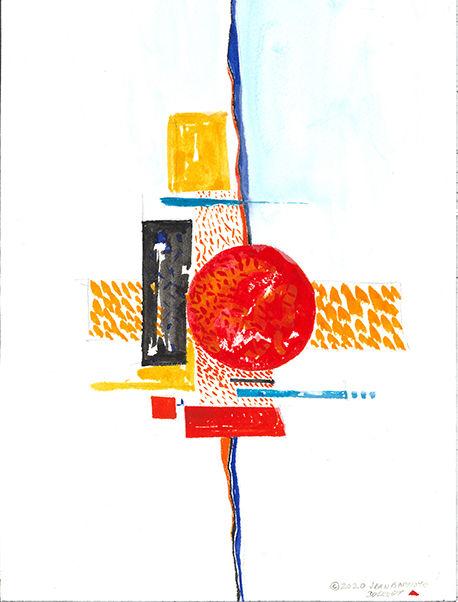 0242 JBD Watercolor 9 X 12 2020 Bali Indonesia The Red Sphere