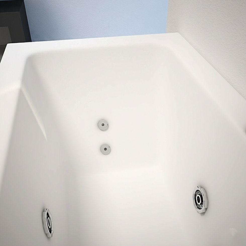 Thumbnail: Acrylic L Shape Bath Whirlpool Jet 6 System with Glass Screen 1700mm