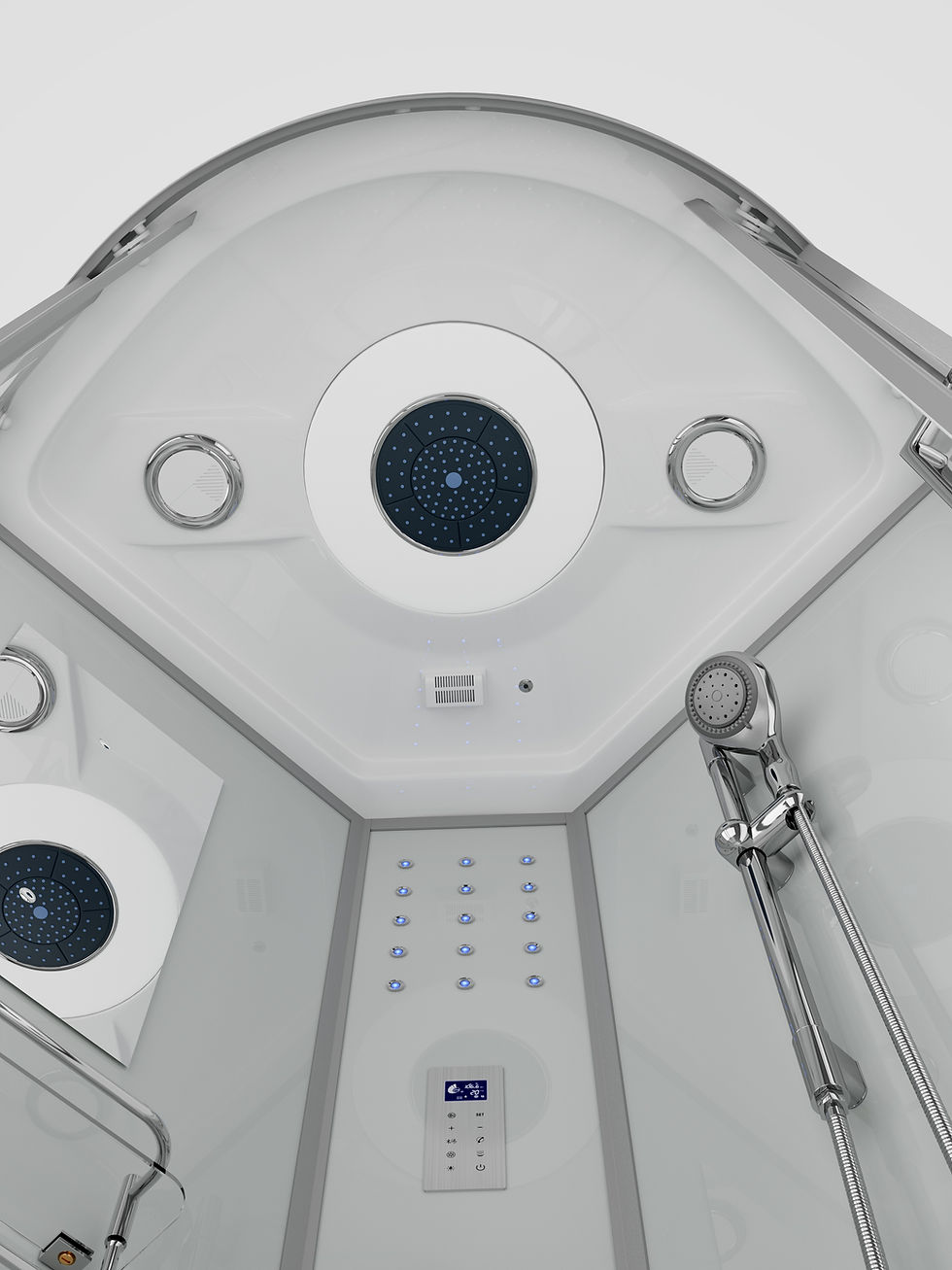 Thumbnail: 900x900mm White Aquatech Steam Shower Cabin Spa Room