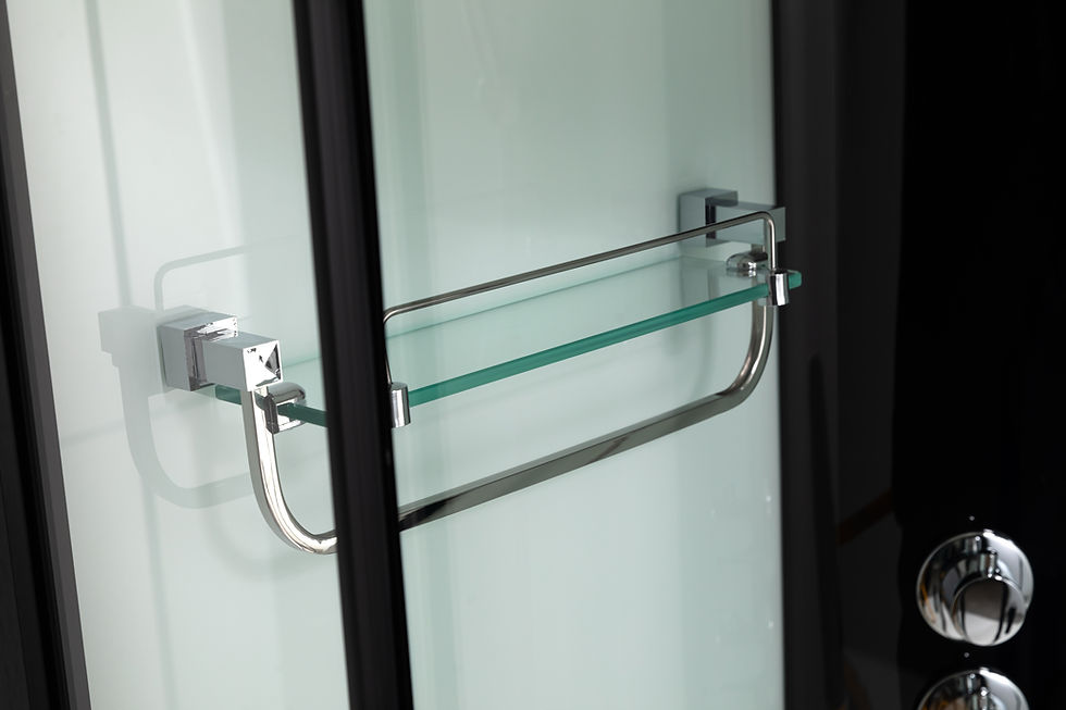 Thumbnail: 900x900 Shower Cabin White & Black EASY INSTALL Thermostatic Quadrant Room Spa