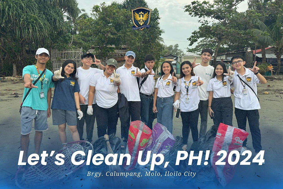 Volunteers from CPU Senior High School Student Council take part in the Brgy. Calumpang, Molo, Iloilo City, reinforcing the university’s dedication to community service and environmental stewardship