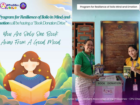 JSWAP-CPU and the Provincial Social Welfare and Development Office (PSWDO) Iloilo during the handover of donated books