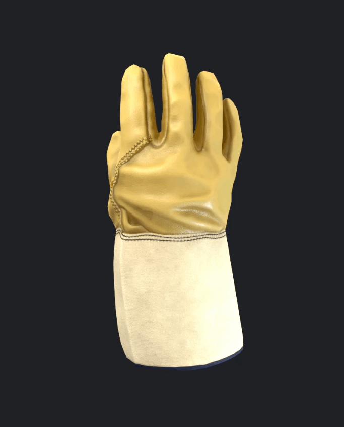 Gloved hand for VR Simulation