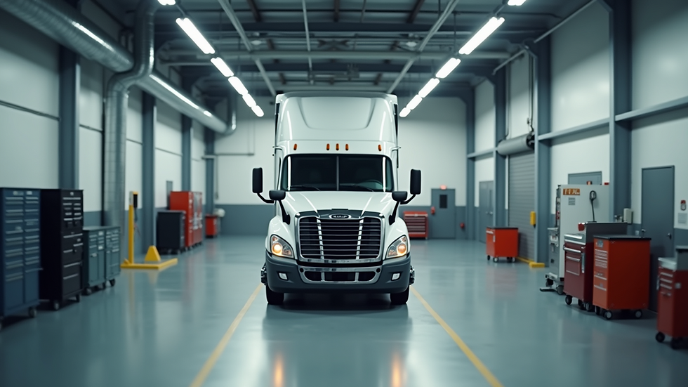 Wide angle view of a modern training facility for CDL students
