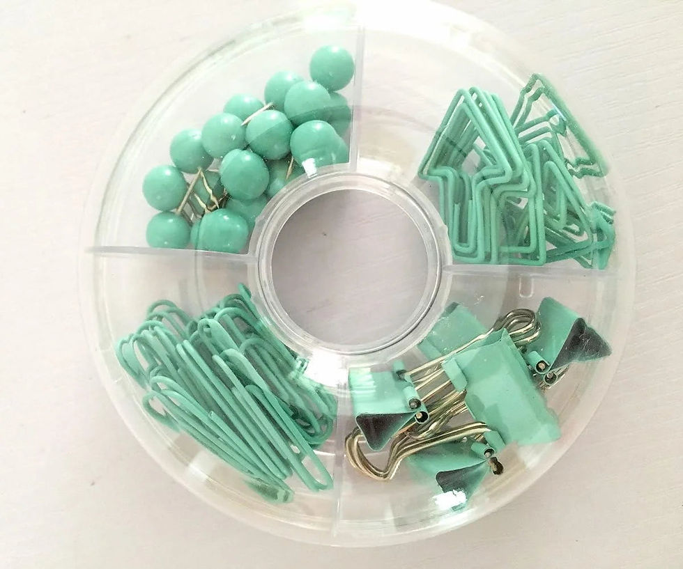Thumbnail: Aqua Office Metal Paper Clips Binder Set For Office, School