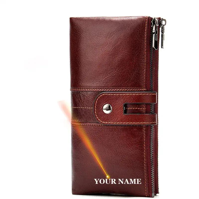 Thumbnail: Luxury Genuine Leather Clutch Wallet Multi-Function Coins & Card Organizer