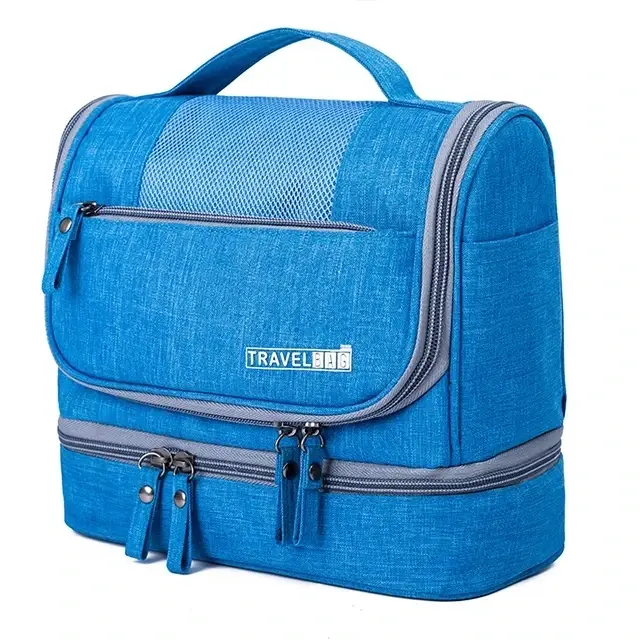 Thumbnail: New Dry Wet Hanging Make Up Bag Oxford Travel Organizer Cosmetic Bags