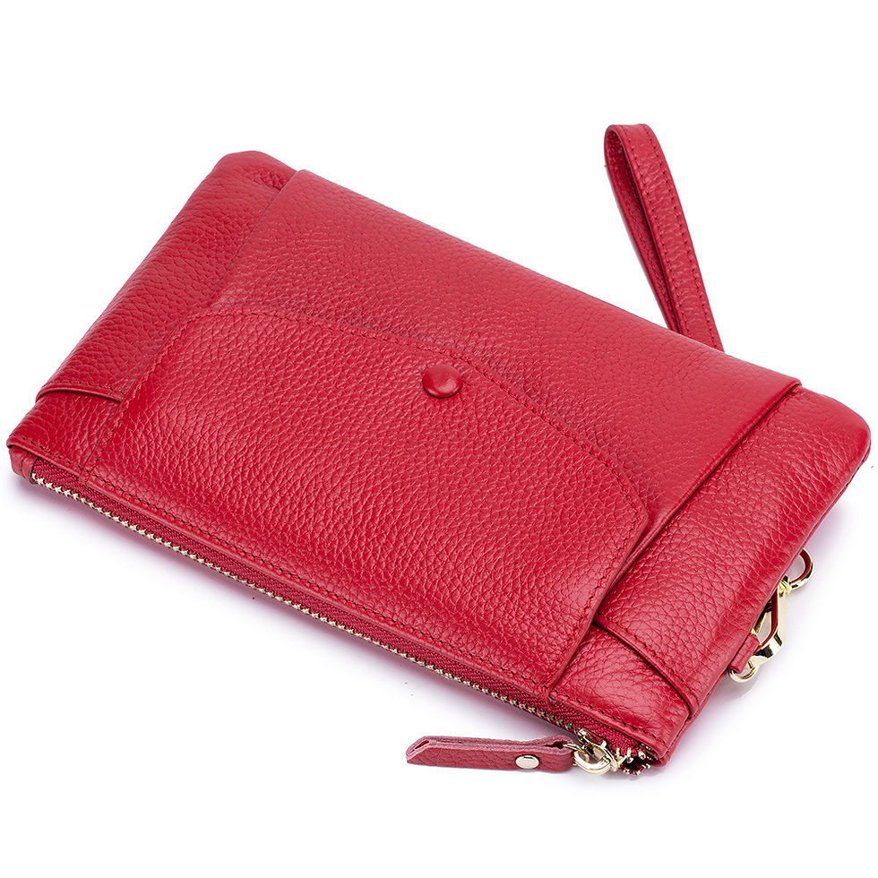 Thumbnail: Genuine Leather Ultra-thin Wristlet Clutch for Women