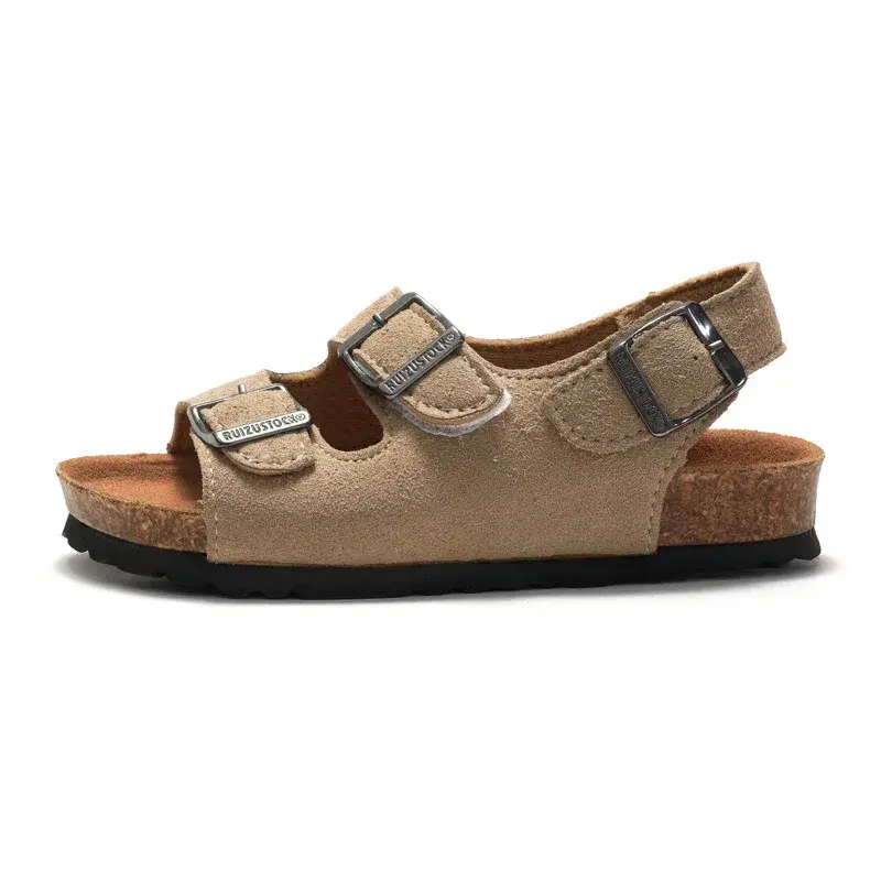 Miniaturebillede: CYHTJJ Comodas sandalias de cuero suave y transpirable. Unisex 14.5-24.5 cm