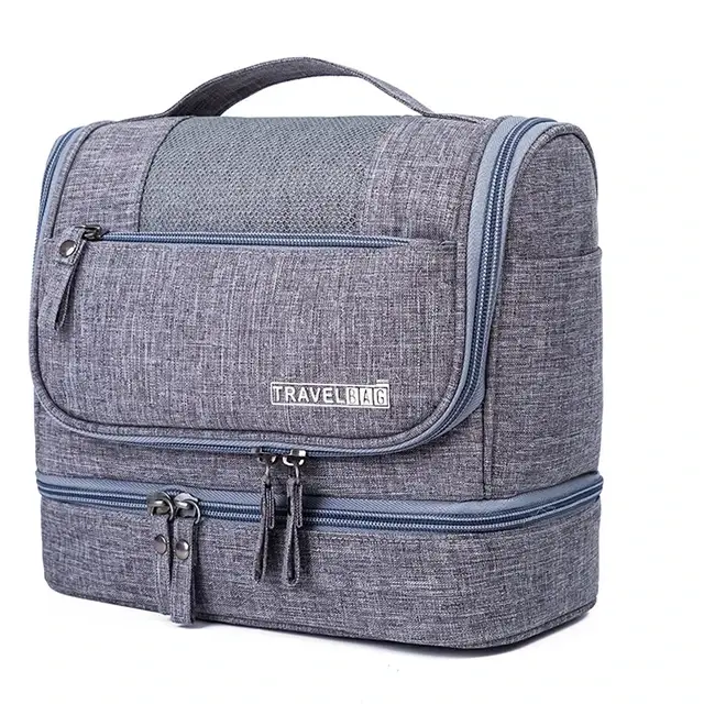Thumbnail: New Dry Wet Hanging Make Up Bag Oxford Travel Organizer Cosmetic Bags