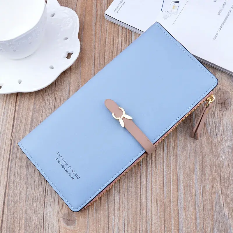 Thumbnail: Luxury Brand Design Long Zipper Wallet Multi Card Holder Compact Coin Purse