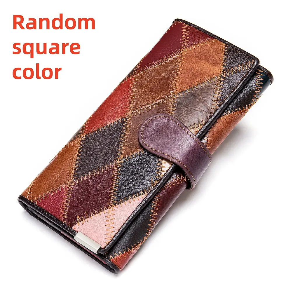 Thumbnail: Genuine Leather Colorful Clutch Wallet Luxury Multi-Compartment Coin Purse