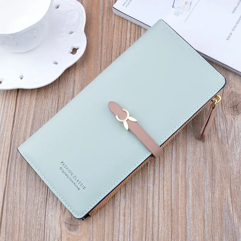 Thumbnail: Luxury Brand Design Long Zipper Wallet Multi Card Holder Compact Coin Purse