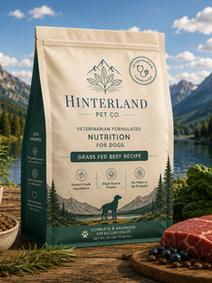 We worked on a design concept for Hinterland, a premium, high quality pet food brand. 