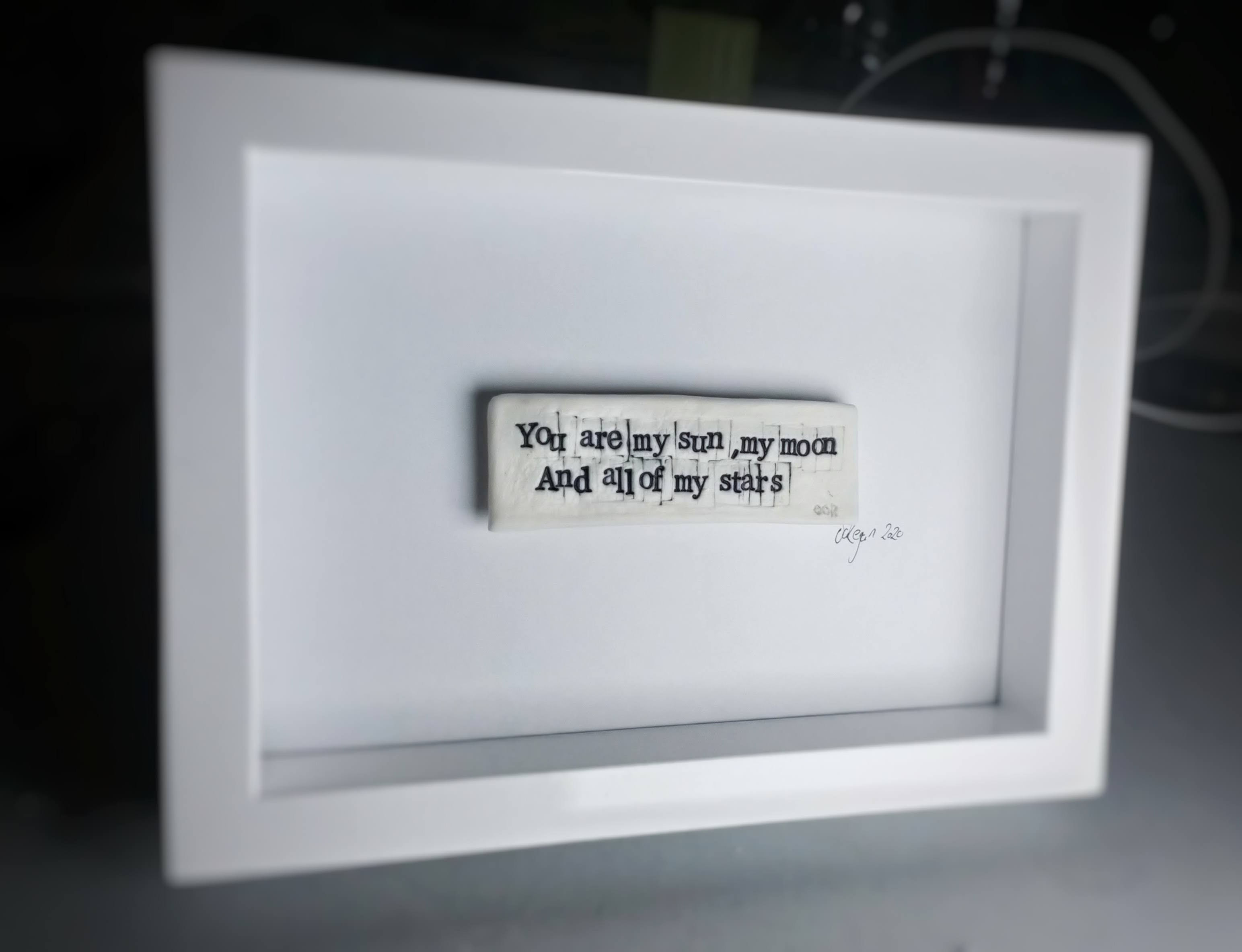 You are my sun, my moon and all of my stars'... Porcelain Art Tile with inspirat