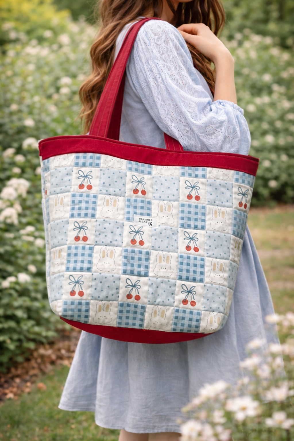 Sweet Cherry Gingham Tote
