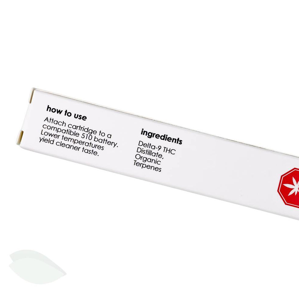Thumbnail: Packaging and usage directions for Straight Goods 1g Vape Carts