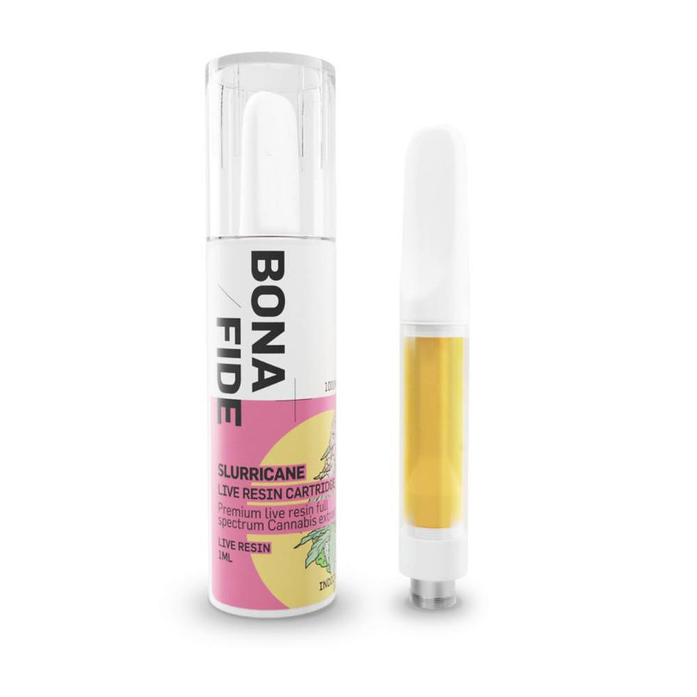 Thumbnail: Slurricane strain live resin vape cart from Bonafide