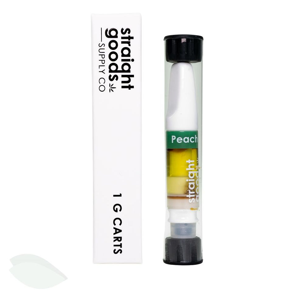 Thumbnail: Straight Goods 1g THC Distillate Vape Cart in the Peach Ringz Strain