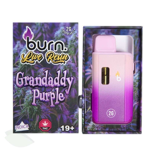 Buy Burn Granddaddy Purple Indica Live Resin Vapes Online