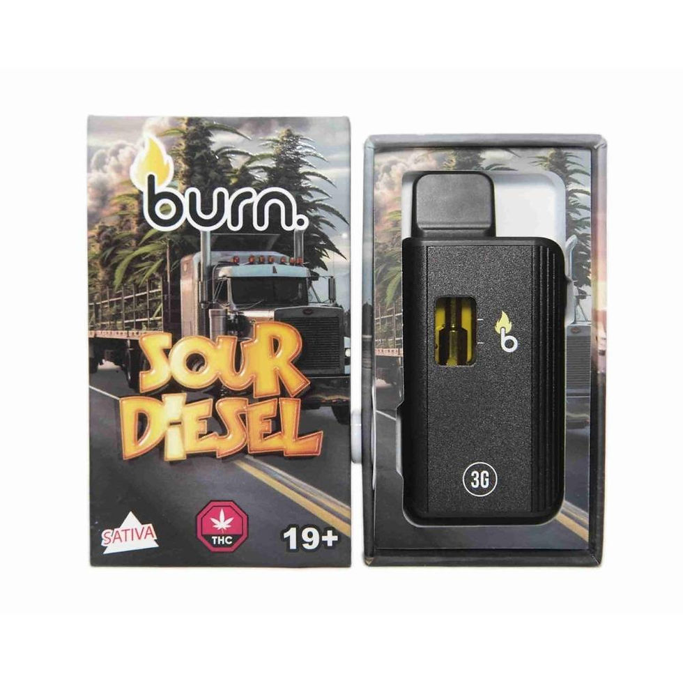 Thumbnail: Sour Diesel Sativa 3g disposable THC Vape from Burn