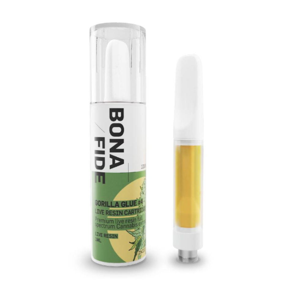 Thumbnail: Gorilla Glue 4 strain live resin vape cart from Bonafide