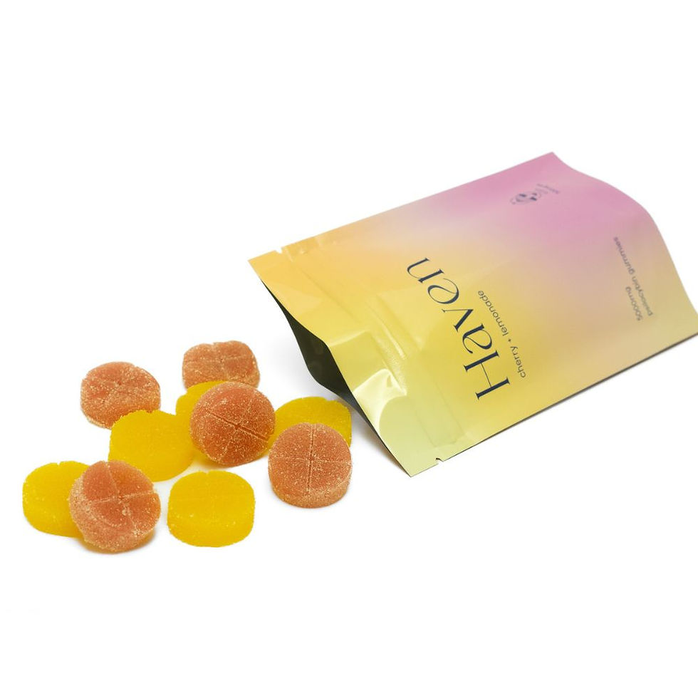 Thumbnail: Cherry and Lemonade Psilocybin Gummies by Haven, 10 pieces, 500mg each.