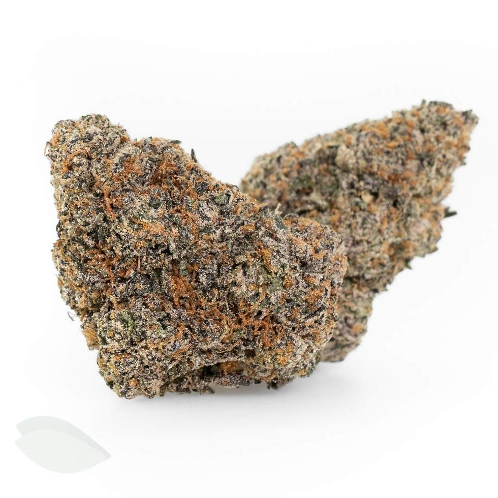 Thumbnail: wo large, frosty Candyland cannabis buds highlighting a clean manicure and vibrant green and orange hues.