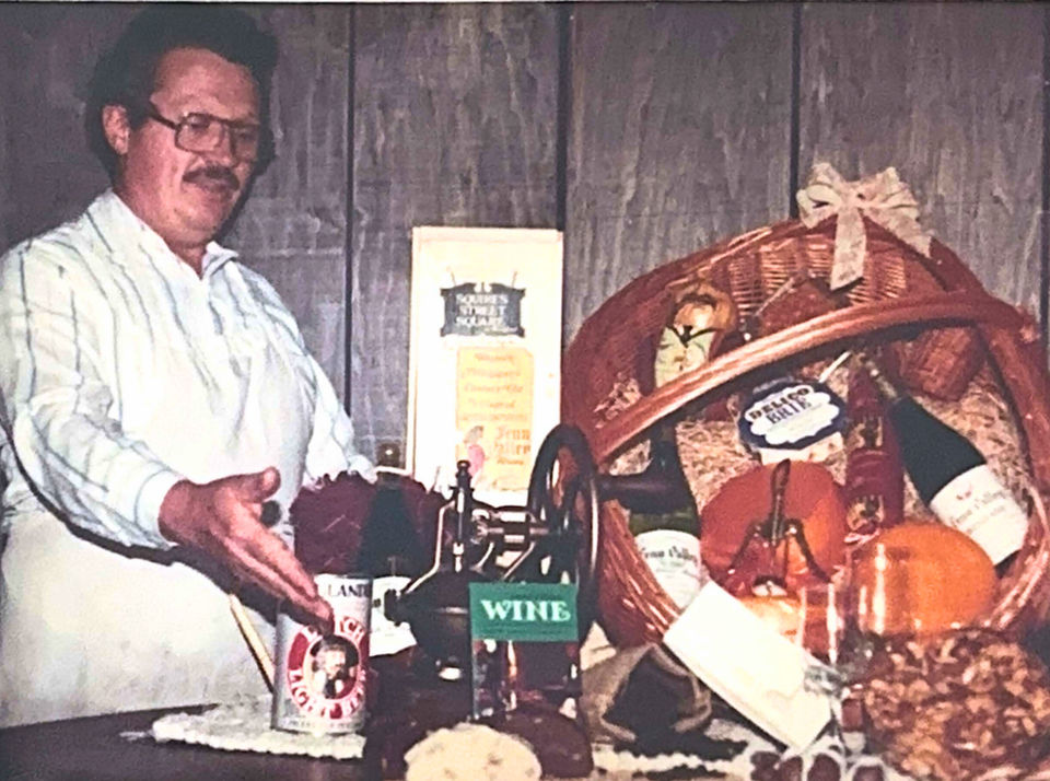 The founder of Herman's Boy showing off some of the store's products.